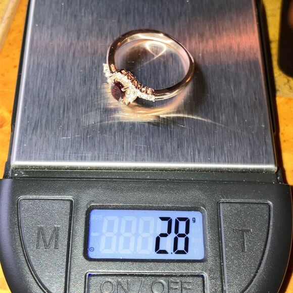 Anthill Garnet Sterling Silver Halo Ring Size 8 - Picture 8 of 8